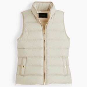 J. Crew Mountain Full Cream & Gold Puffer Vest